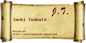 Janki Teobald névjegykártya